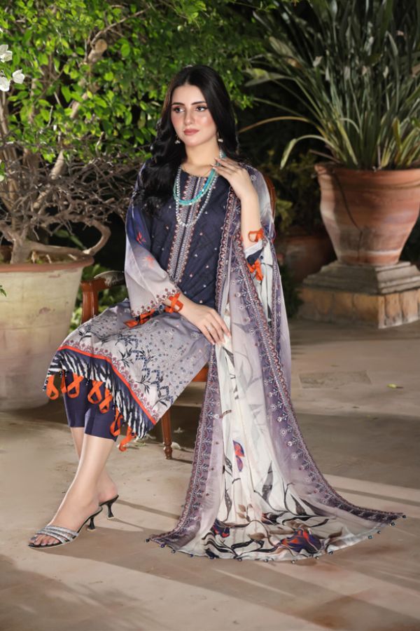 Mi Creation Kinara Digital Lawn`24 N-Blue