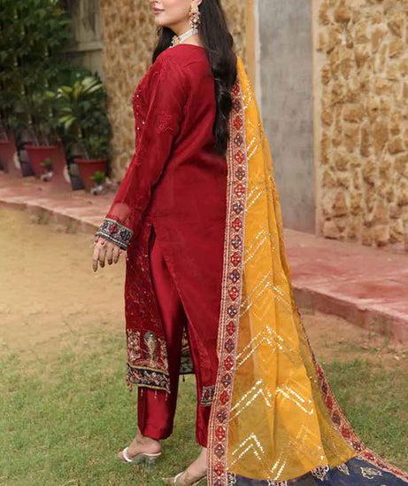 Mi Creation L/Shehnai Organza'24 (Maroon)