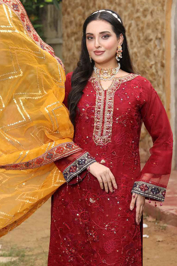 Mi Creation L/Shehnai Organza'24 (Maroon)