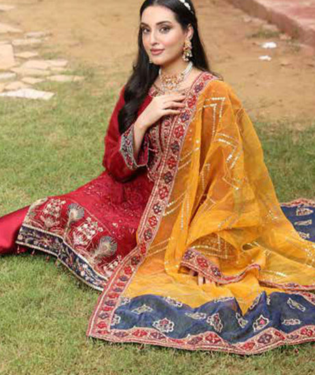 Mi Creation L/Shehnai Organza'24 (Maroon)