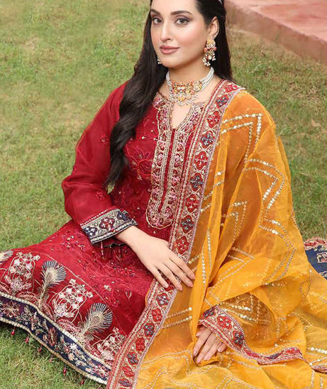 Mi Creation L/Shehnai Organza'24 (Maroon)