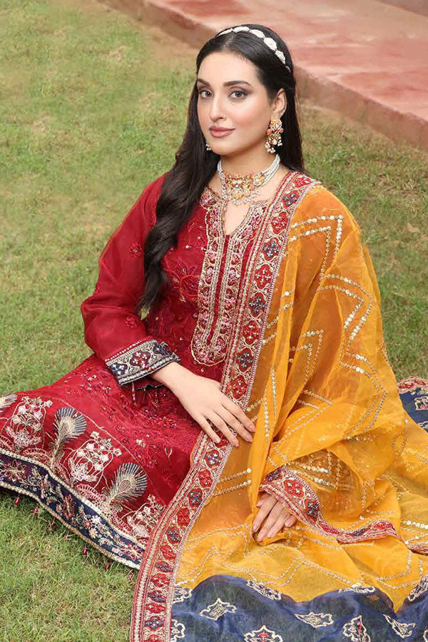 Mi Creation L/Shehnai Organza'24 (Maroon)