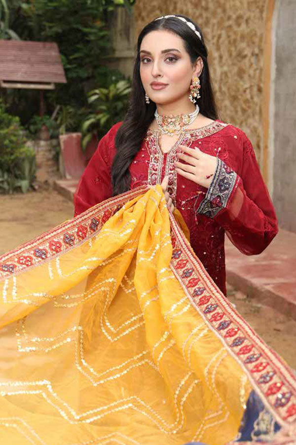 Mi Creation L/Shehnai Organza'24 (Maroon)