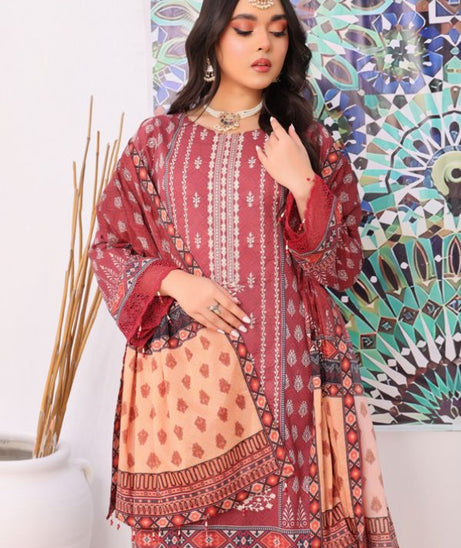 Mi Creation Meena Kari Lawn`24 Brown