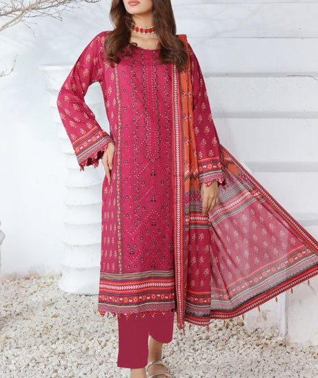 Mi Creation Meena Kari Lawn`24 D-Pink