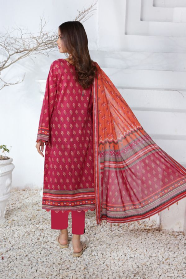 Mi Creation Meena Kari Lawn`24 D-Pink