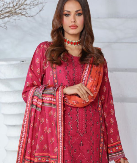 Mi Creation Meena Kari Lawn`24 D-Pink