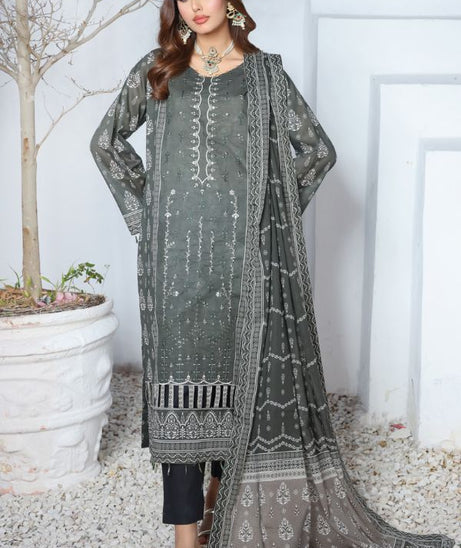 Mi Creation Meena Kari Lawn`24 Green