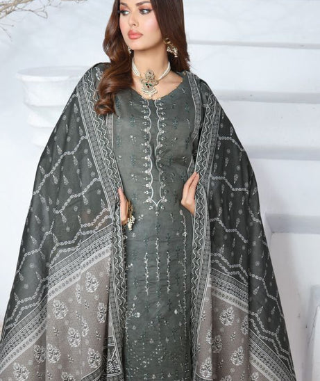 Mi Creation Meena Kari Lawn`24 Green