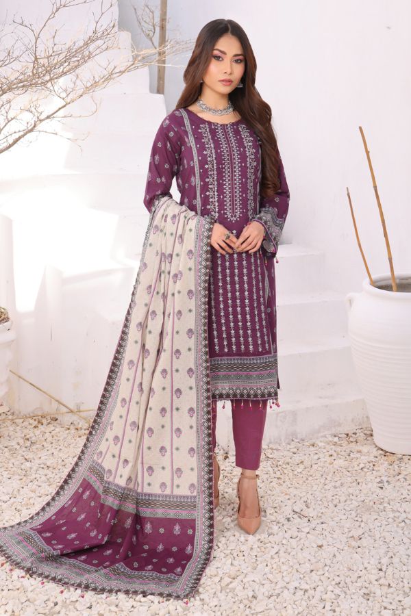 Mi Creation Meena Kari Lawn`24 Purple