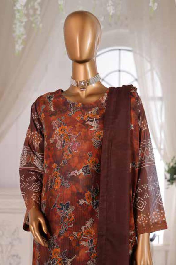 Mi Creation Taana Doriya Lawn`25 (D Brown)