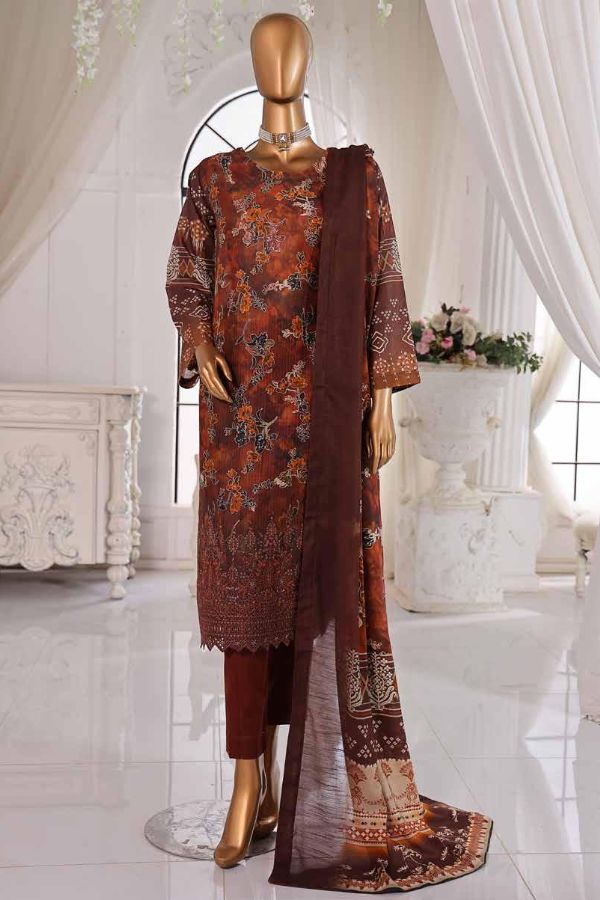 Mi Creation Taana Doriya Lawn`25 (D Brown)