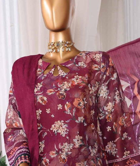 Mi Creation Taana Doriya Lawn`25 (Maroon)