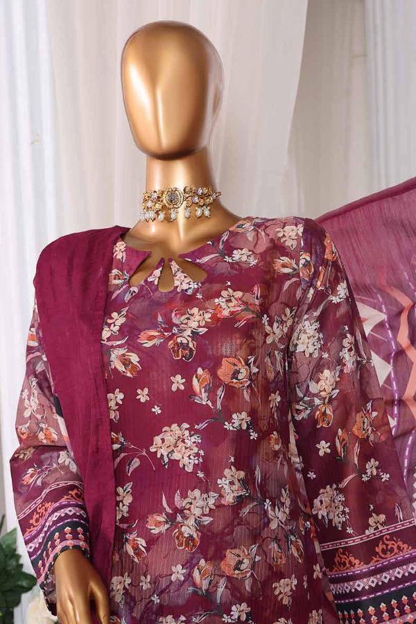 Mi Creation Taana Doriya Lawn`25 (Maroon)