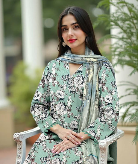 Mi Creation W/Print Viscose`25 D#1 (Apple Green)