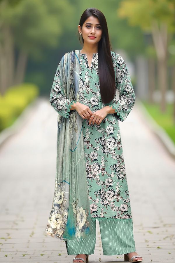 Mi Creation W/Print Viscose`25 D#1 (Apple Green)