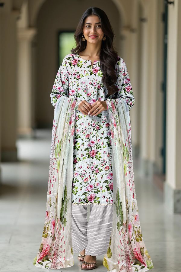 Mi Creation W/Print Viscose`25 D#1 (White)