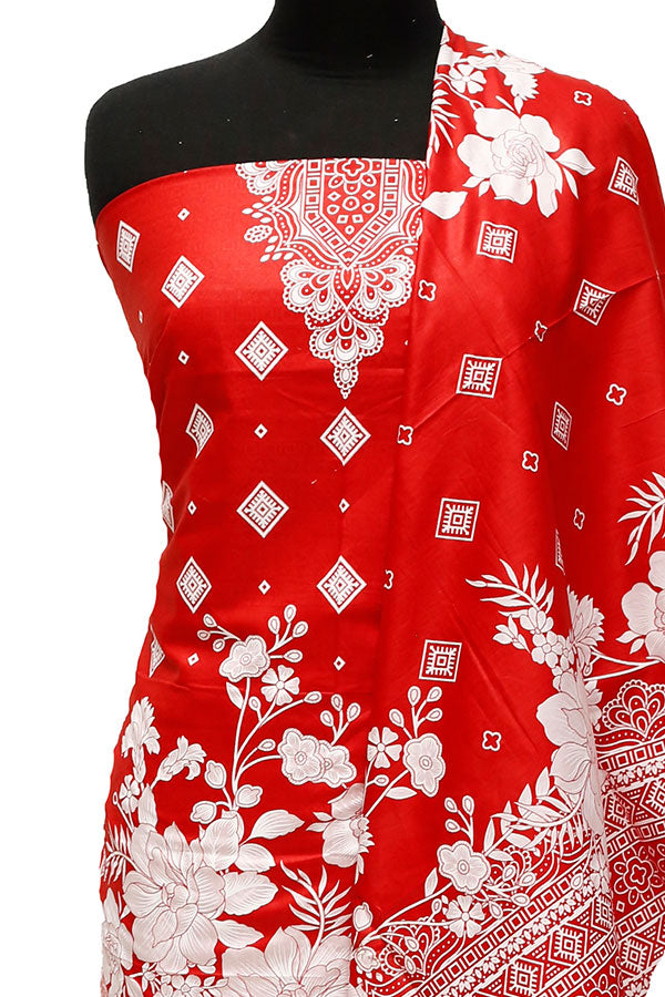 Misri Gold Print Lawn`23 D#1141 Red