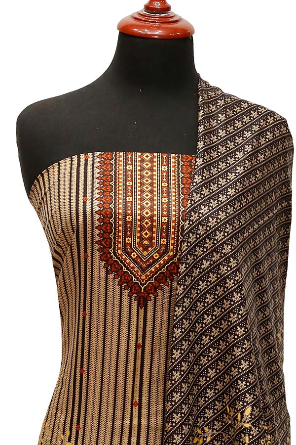 Misri Gold Print Lawn`23 D#1154 Orange