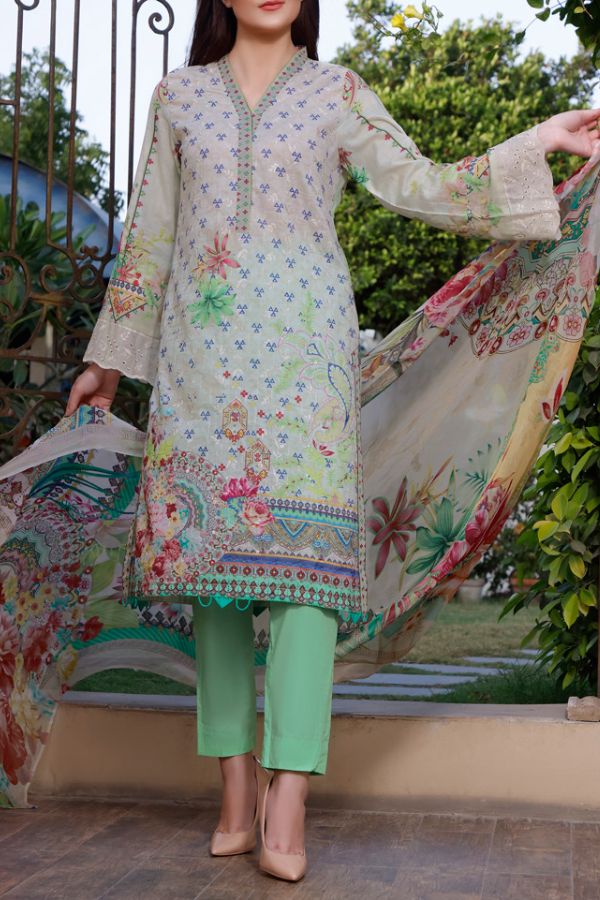 Monalisa D/Chikankari Lawn`22 D#06