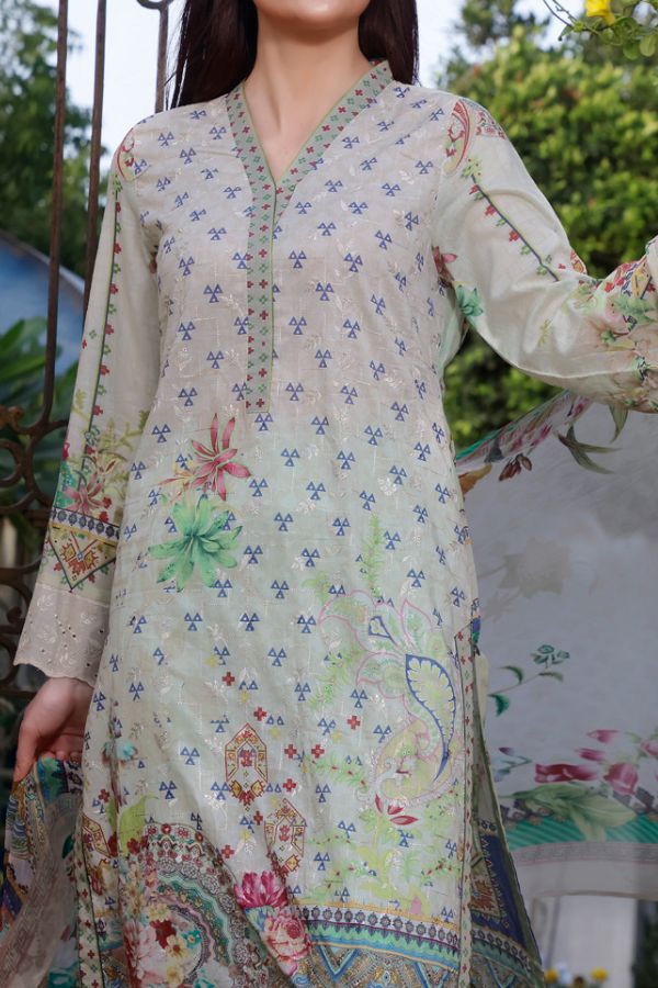 Monalisa D/Chikankari Lawn`22 D#06