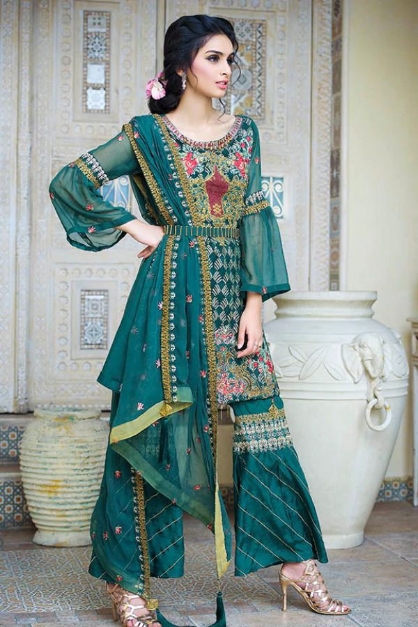 Motifs Pre/Emb Bemberg Collection'19 MWU#2256 (Green Blossom)