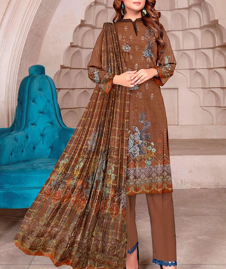Naimal Nari D/Emb Lawn`23 (Brown)