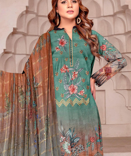 Naimal Nari D/Emb Lawn`23 (Sea Green)