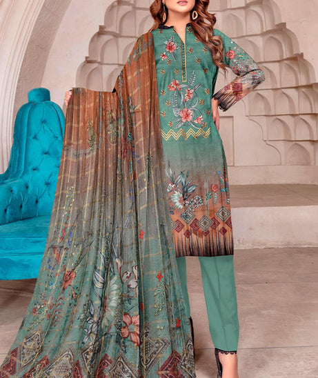 Naimal Nari D/Emb Lawn`23 (Sea Green)
