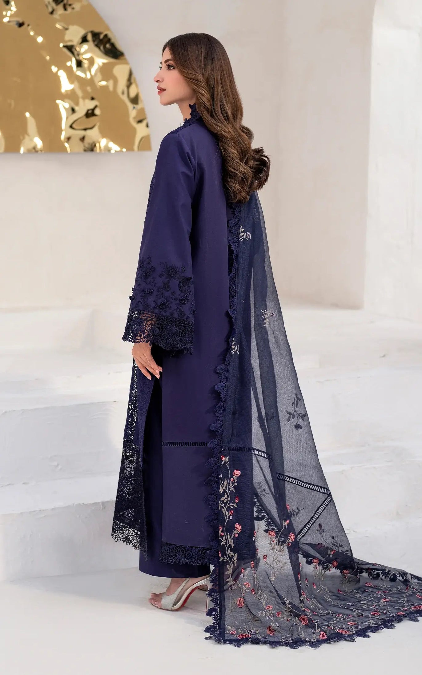 Asifa & Nabeel Azalia Luxury Lawn'25 Nile (AZL25-08)