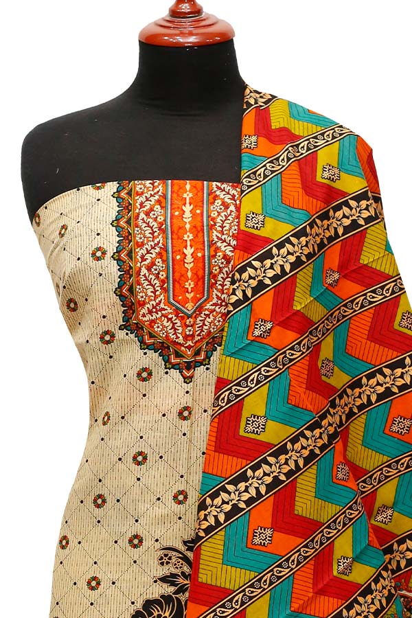 Nishat Civic Voile Lawn`23 D#8167 Orange