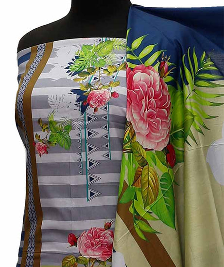 Noor Afroz D/Excl Lawn`21 D#17087 (Grey)