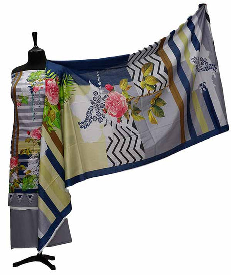 Noor Afroz D/Excl Lawn`21 D#17087 (Grey)