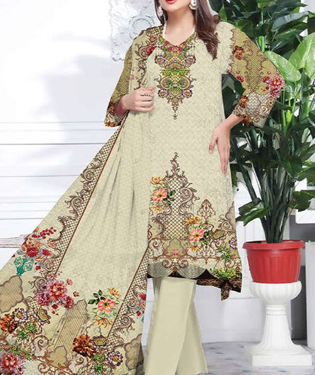 Noor Afroz D/Excl Linen`20 D#14613-Cream