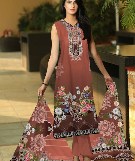 Noor Afroz D/Excl Linen'21 D#214 (Peach)