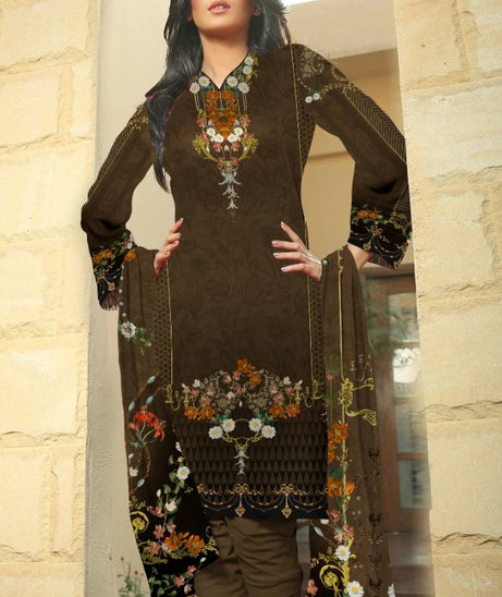 Noor Afroz D/Excl Linen'21 D#215 (CH Brown)