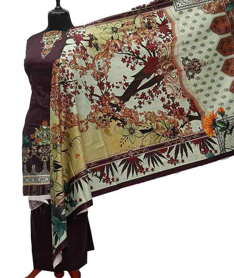 Noor Afroz D/Excl Linen'21 D#222 (Chocolate)