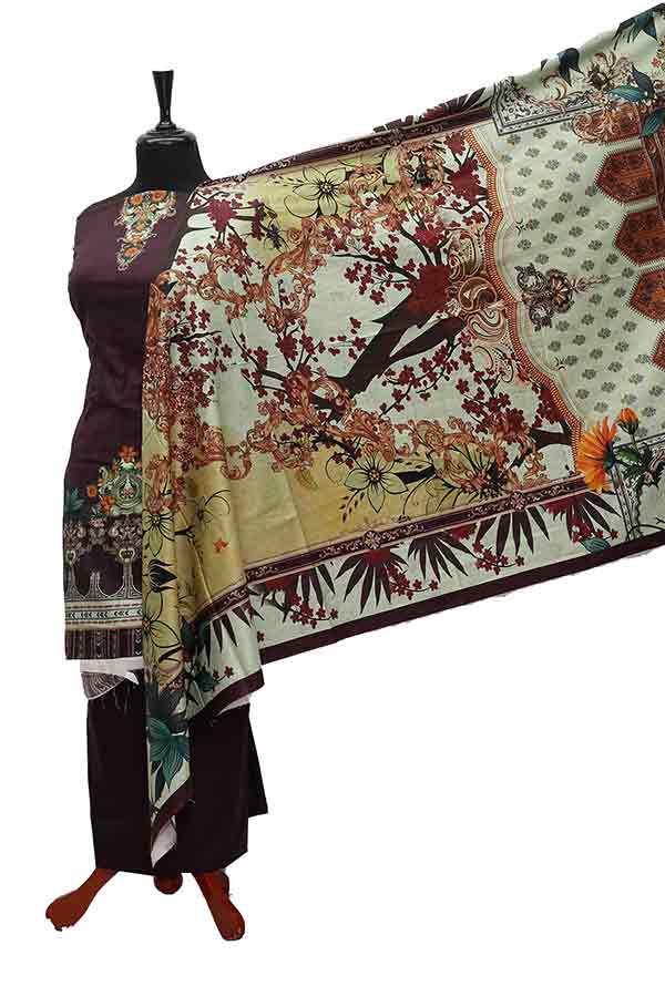 Noor Afroz D/Excl Linen'21 D#222 (Chocolate)