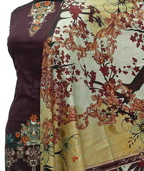 Noor Afroz D/Excl Linen'21 D#222 (Chocolate)