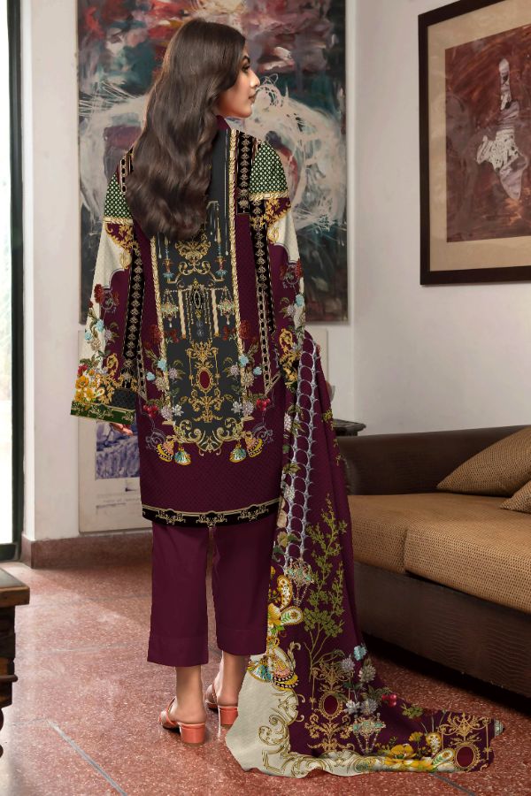 Noor Afroz Digital Lawn`22 D#206 D Plum
