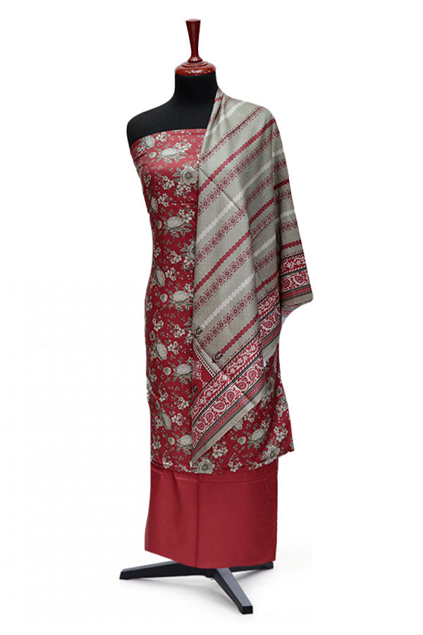 Noor Afroz Digital Linen'24 D#6790 (MAROON)