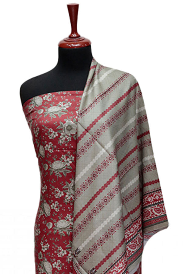 Noor Afroz Digital Linen'24 D#6790 (MAROON)