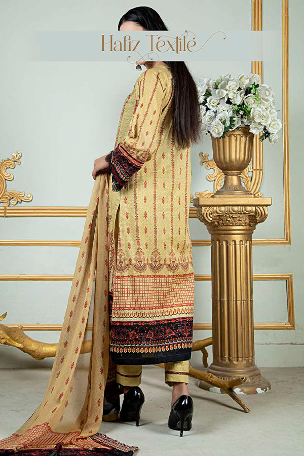 Noor E/Zari Lawn C/Dupatta'23 D#51 (Mustard)