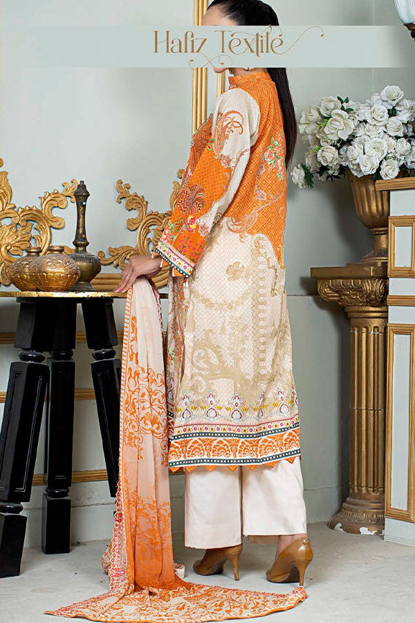 Noor E/Zari Lawn C/Dupatta'23 D#54 (L Peach)