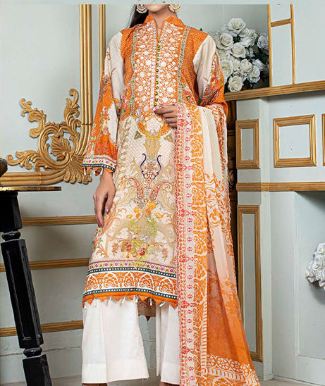 Noor E/Zari Lawn C/Dupatta'23 D#54 (L Peach)