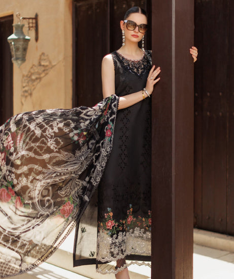 Noor Eid Handwork Laserkari Lawn 2024 D6