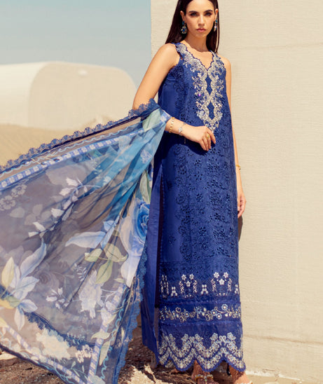 Noor Eid Handwork Laserkari Lawn 2024 D12