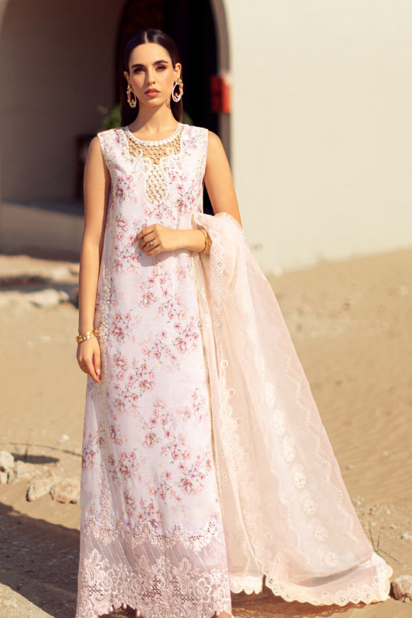Noor Eid Handwork Laserkari Lawn 2024 D5