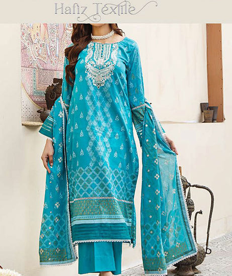 Noor Emb Lawn L/Dupatta'23 D#1 (D Sea Green)