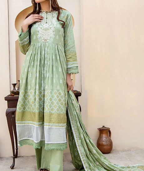 Noor Emb Lawn L/Dupatta'23 D#1 (Green)